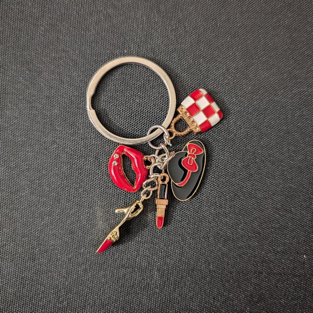 Silver and Gold Toned Beauty Keychain